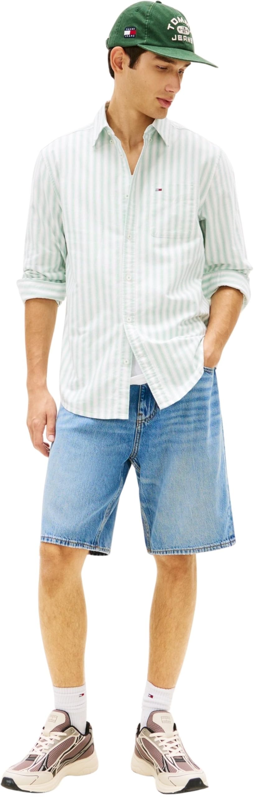 Tommy Jeans Herren TJM Reg Stripe Oxford Shirt EXT Dm0dm22790 L/S Shirt (1er Pack)