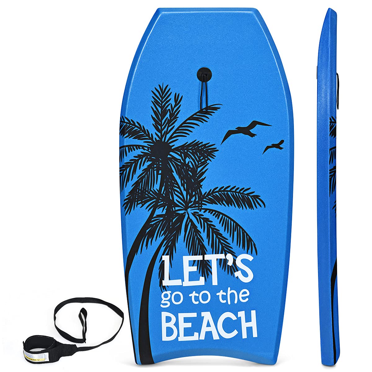 GYMAX Bodyboard da Surf 41'', 105 x 51 x 6 cm, con Guinzaglio da Polso, per Ragazzi e Adulti
