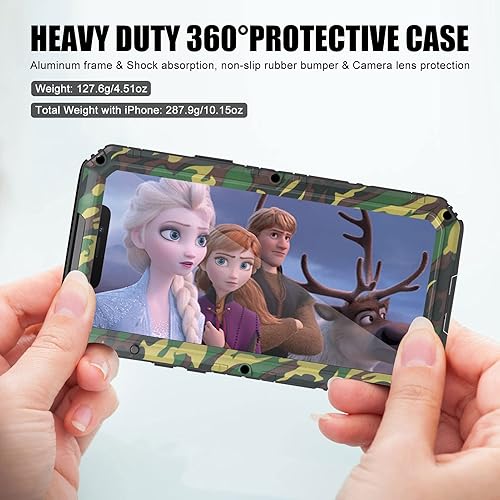 Vista 8 de Mitywah Funda resistente al agua para iPhone 12, funda a prueba de golpes de uso intensivo con protector de pantalla incorporado, funda metálica