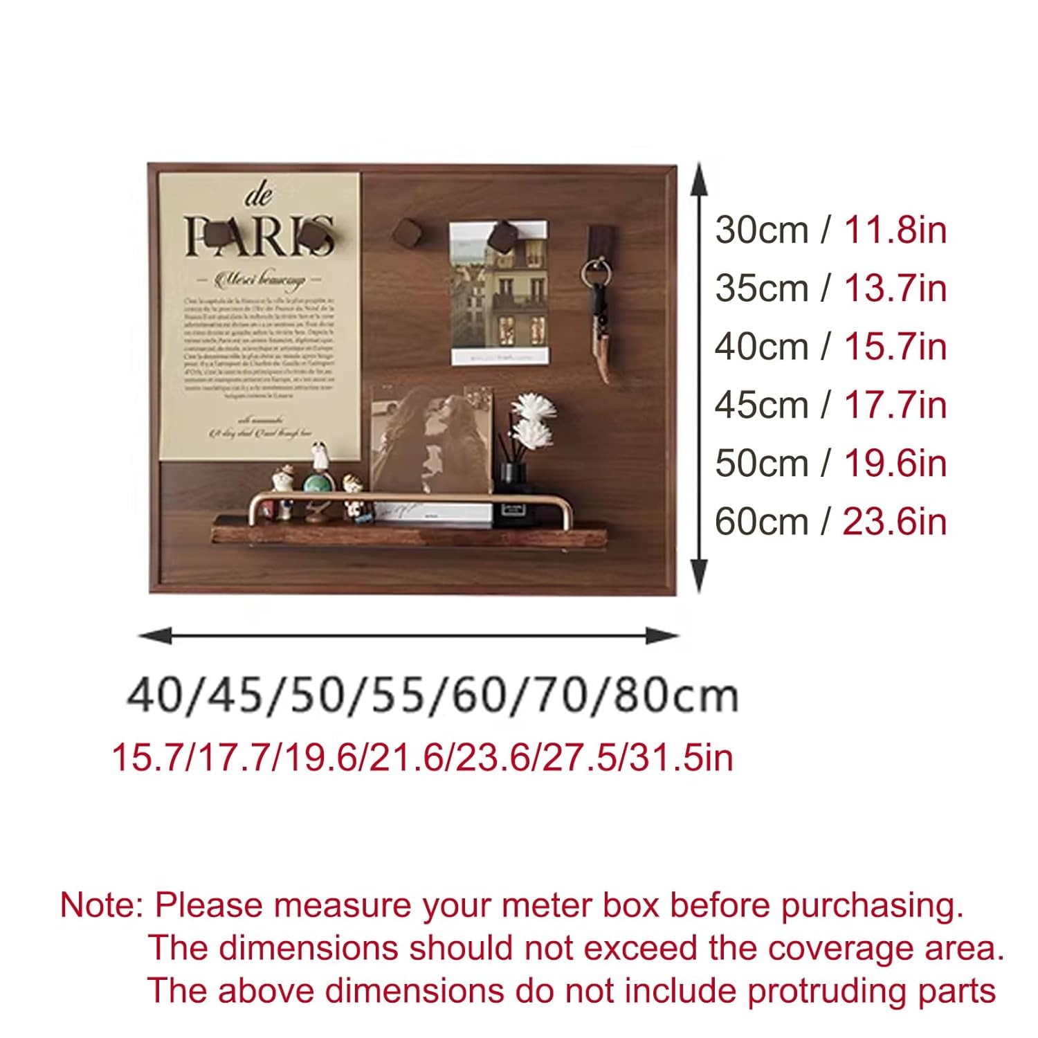 Solid Wood Breaker Box Decorative Cover with Shelf, Flip-Up Electrical Panel Cover Decorative, Fuse Box Cover Cabinet for Home Room Wall Decoration(Natural,15.7x11.8in/40x30cm)