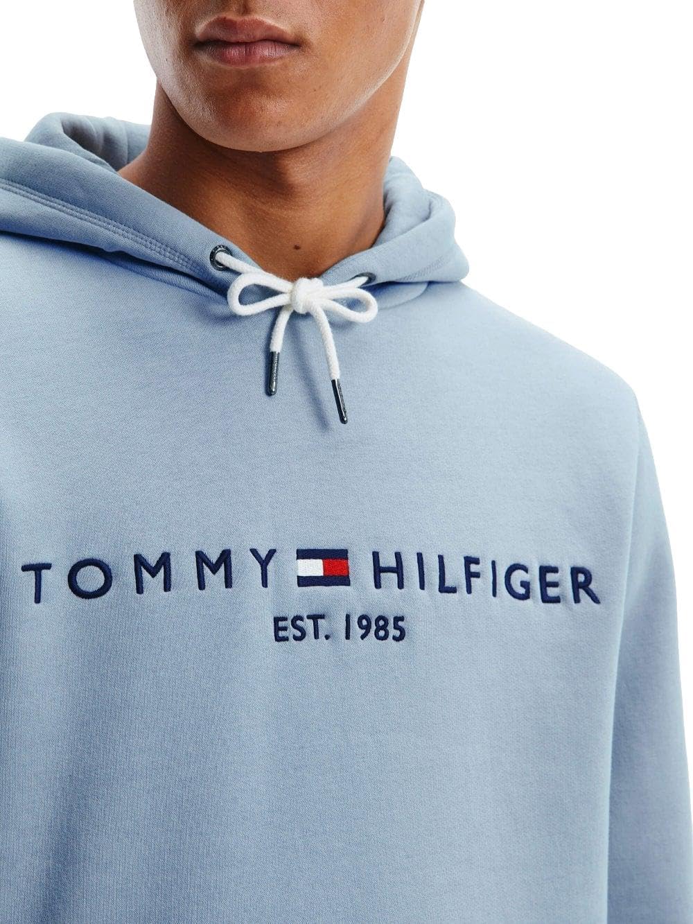 TOMMY HILFIGER Men's Iconic Fleece Embroidered Tommy Logo Pullover Hoodie Sweatshirt Collection 2024, Medium, Black Day Break Blue XX-Large image 2 of 3 B0CTNYDQJ3