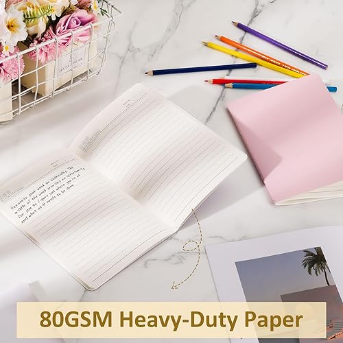 Miniatura 8 de Ddaowanx Cuadernos de papel kraft, diarios a granel, cuadernos de bocetos de papel en blanco, 72 páginas, 36 hojas, 80GSM, 8.3 x 5.5 pulgadas,