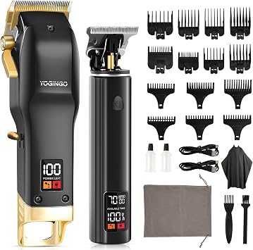 YOGINGO Professional Hair Clippers for Men, Barber Hair Cutting Kit Cordless, Rechargeable Grooming Set Gifts for Men