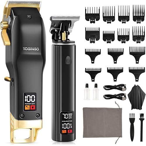 YOGINGO Professional Hair Clippers for Men, Barber Hair Cutting Kit Cordless, Rechargeable Grooming Set Gifts for Men