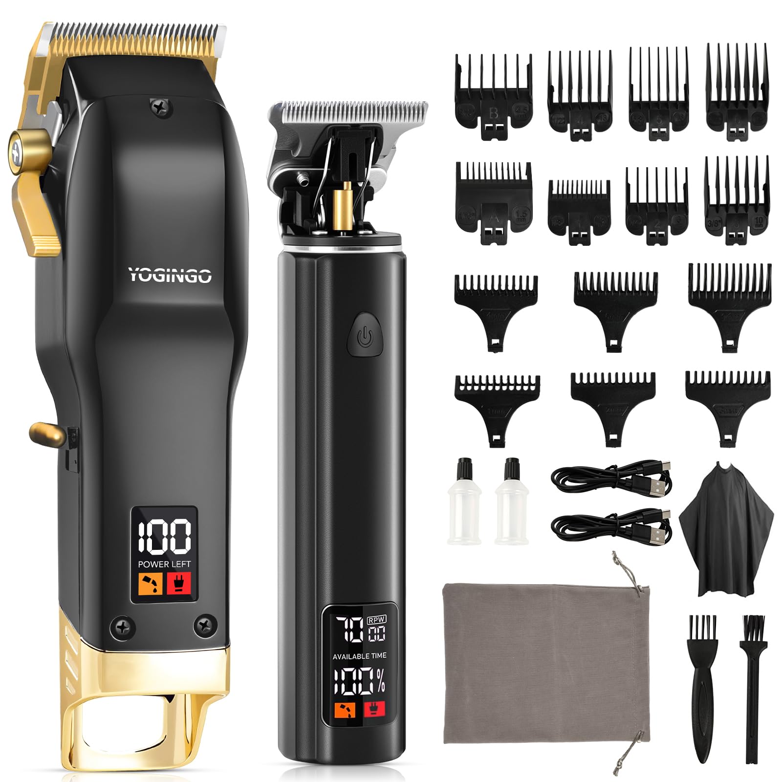 Set di tagliacapelli da uomo, tagliacapelli professionale e tagliacapelli, senza fili, per tagliare i capelli, per barba e barbiere