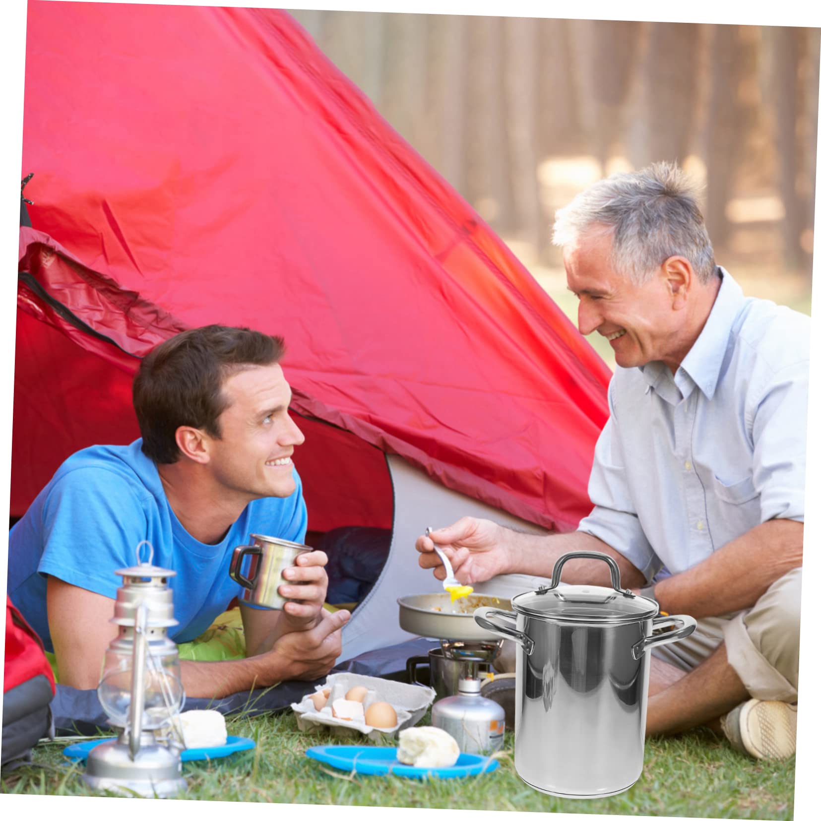 TOPPERFUN Deep Frying Pan Strainer Portable Frying Pan Kitchen Tempura Fry Pot Basket Stainless Steel