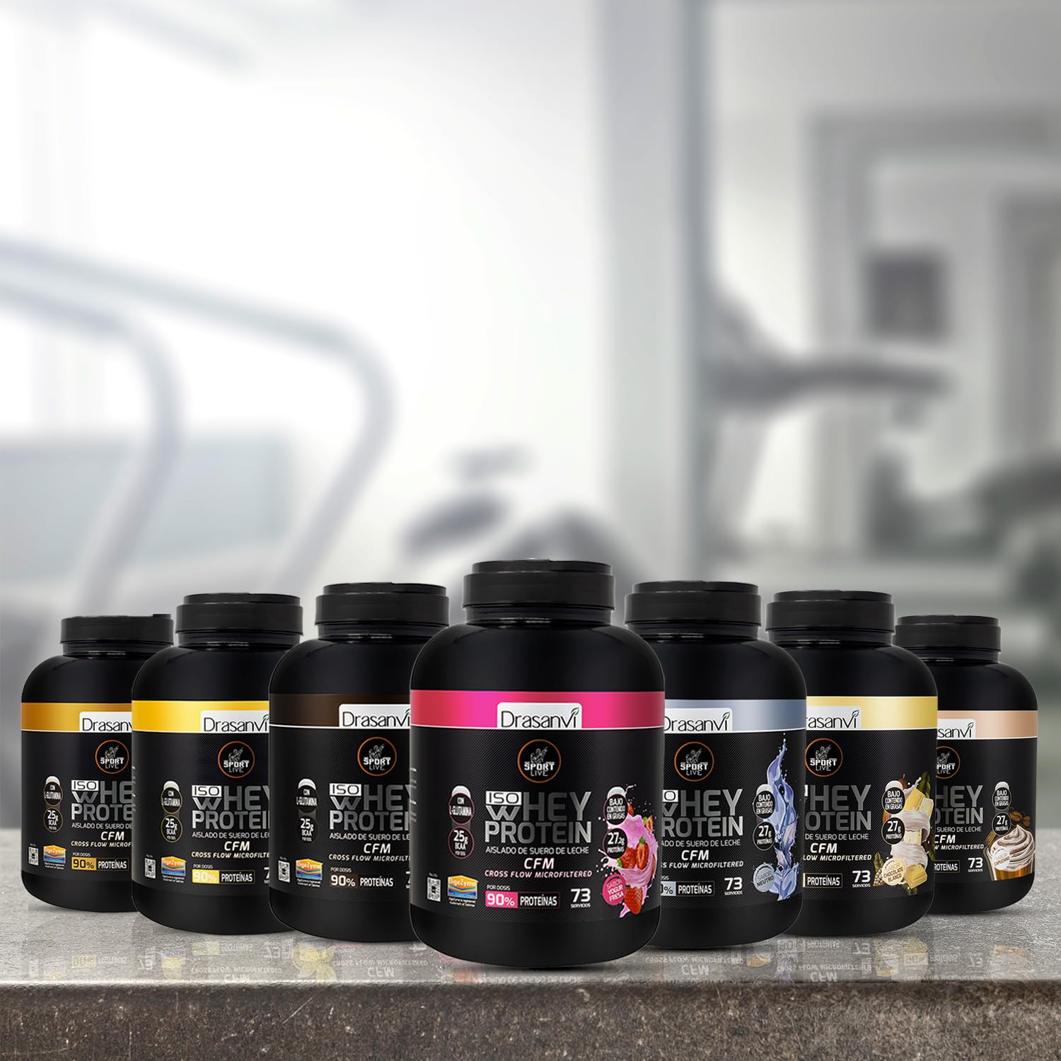 SPORT LIVE Whey protein isolate | Aislado de proteína en polvo | Proteinas whey isolada de suero de leche | Proteinas que ayudan a aumentar tu masa muscular |Yogur-Fresa | 2,2KG |Drasanvi
