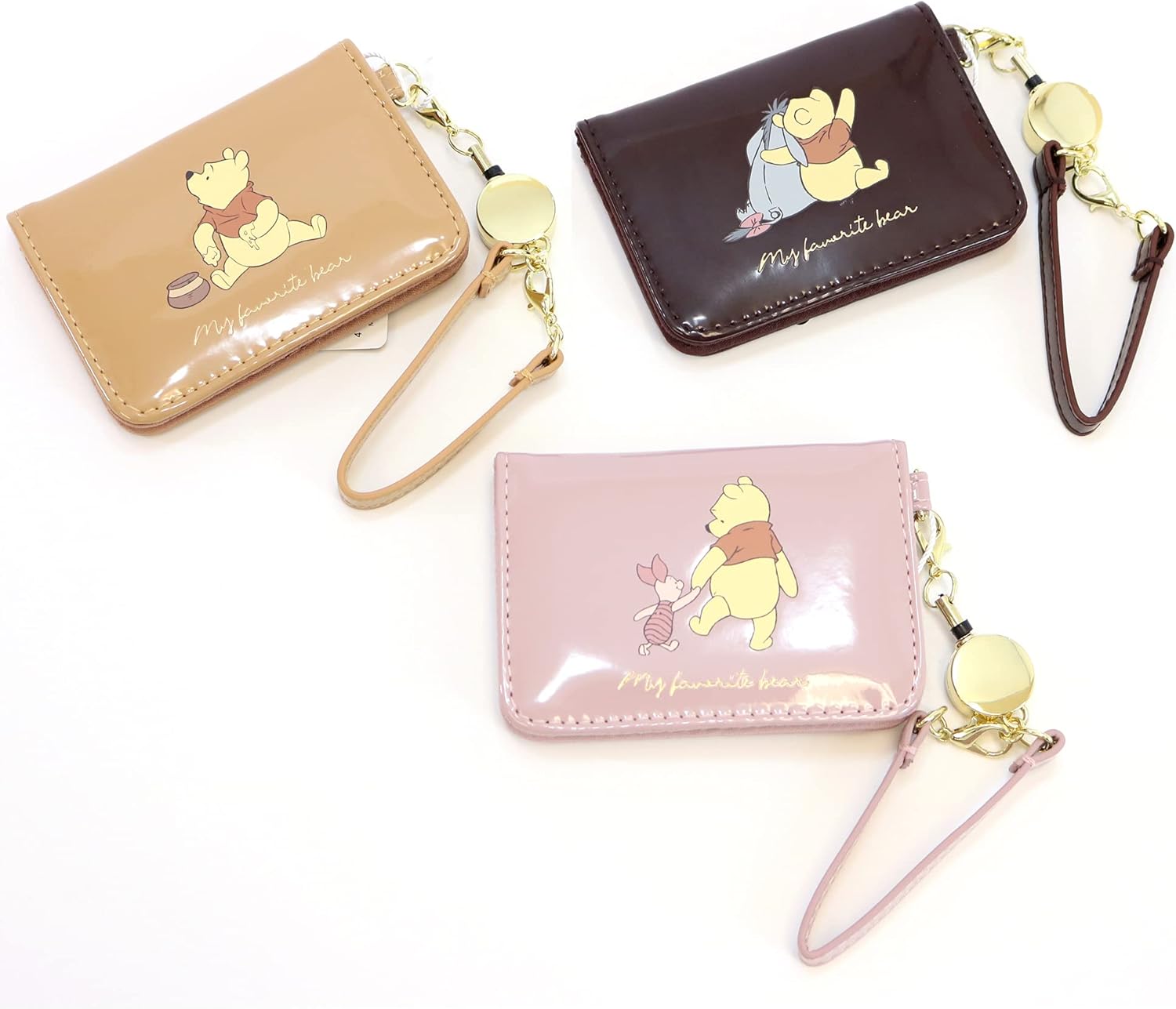 Marimo Craft MDEP-009 Winnie the Pooh Enamel Series, Open Pass Case, Brown, W 3.9 x H 2.8 x D 0.4 inches (10 x 7 x 1 cm)