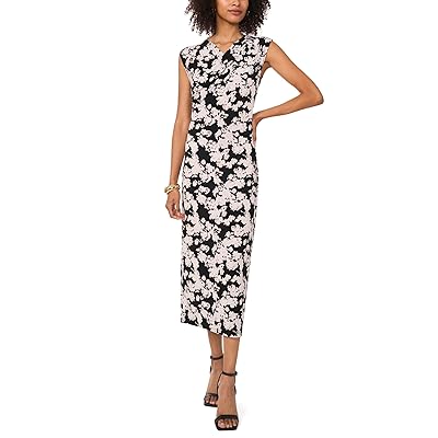 Vince Camuto Mock Neck Drop Shoulder Midi Dress Women