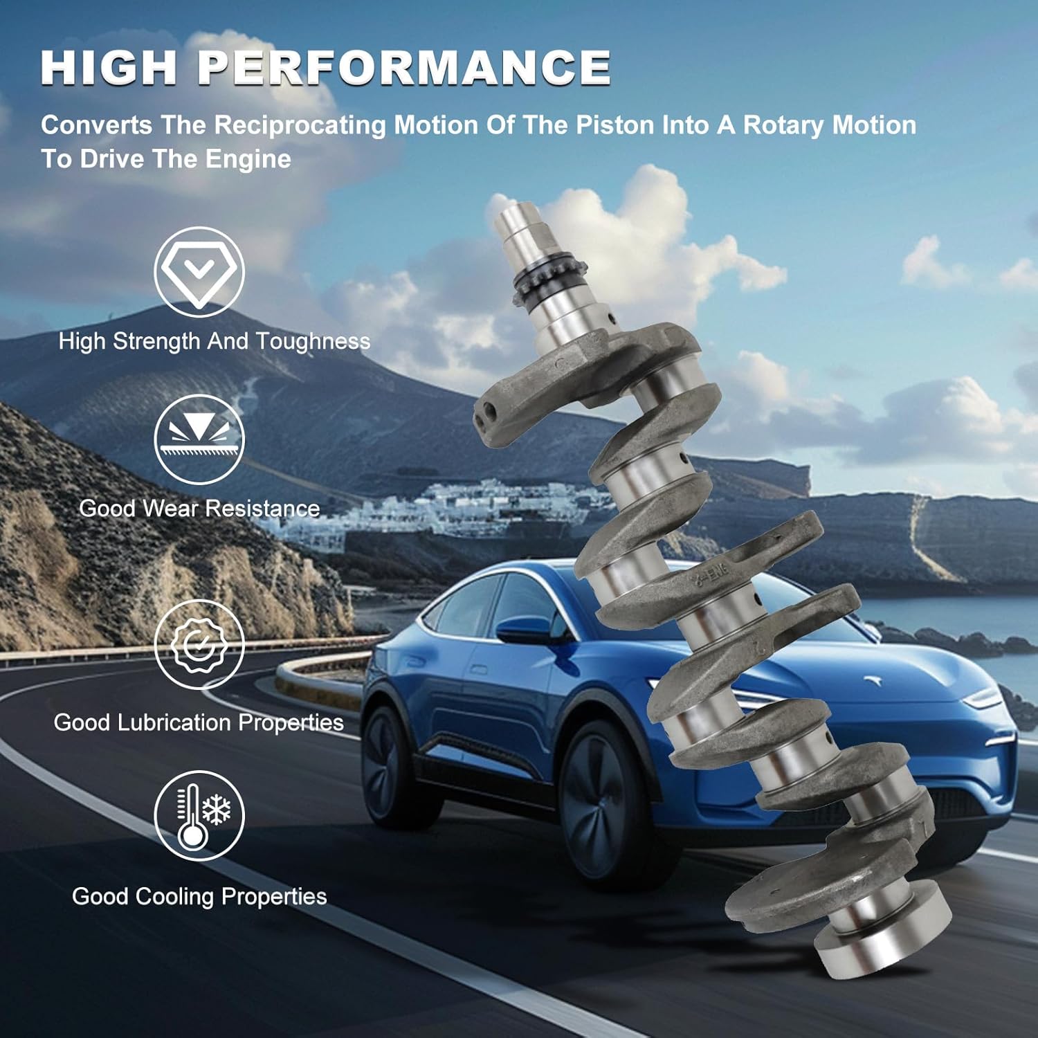 23110-2B610 Crankshaft Compatible with Hyundai Accent Veloster 2013-2017 1.6L Kia Rio Soul 2012-2017 Replace OE 231102B610