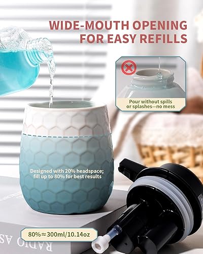 Miniatura 5 de Dispensador automático de jabón, dispensador de jabón espumoso sin contacto de 13 onzas13.0 fl oz, dispensador de jabón de espuma blanca de cerámica