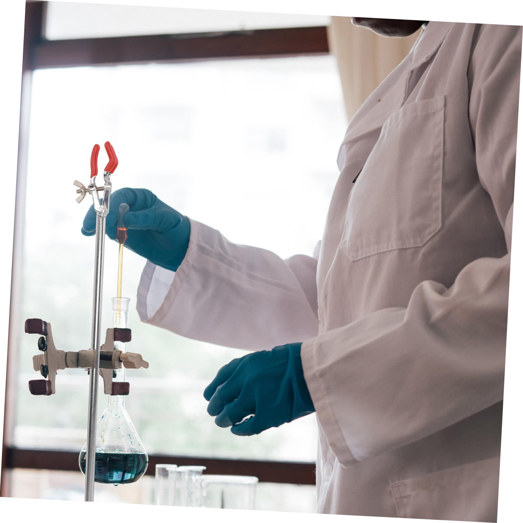 Ensemble de Pinces Trois Broches pour Laboratoire avec Pince pour Flacon et Clip de Support en Alliage de Zinc, Facile à Transporter pour Expériences D'apprentissage