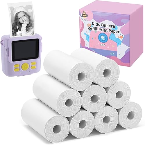 Miniatura 8 de 9 rollos de papel de repuesto para cámara instantánea para niños, papel térmico para impresora fotográfica, papel de repuesto de cámara instantánea