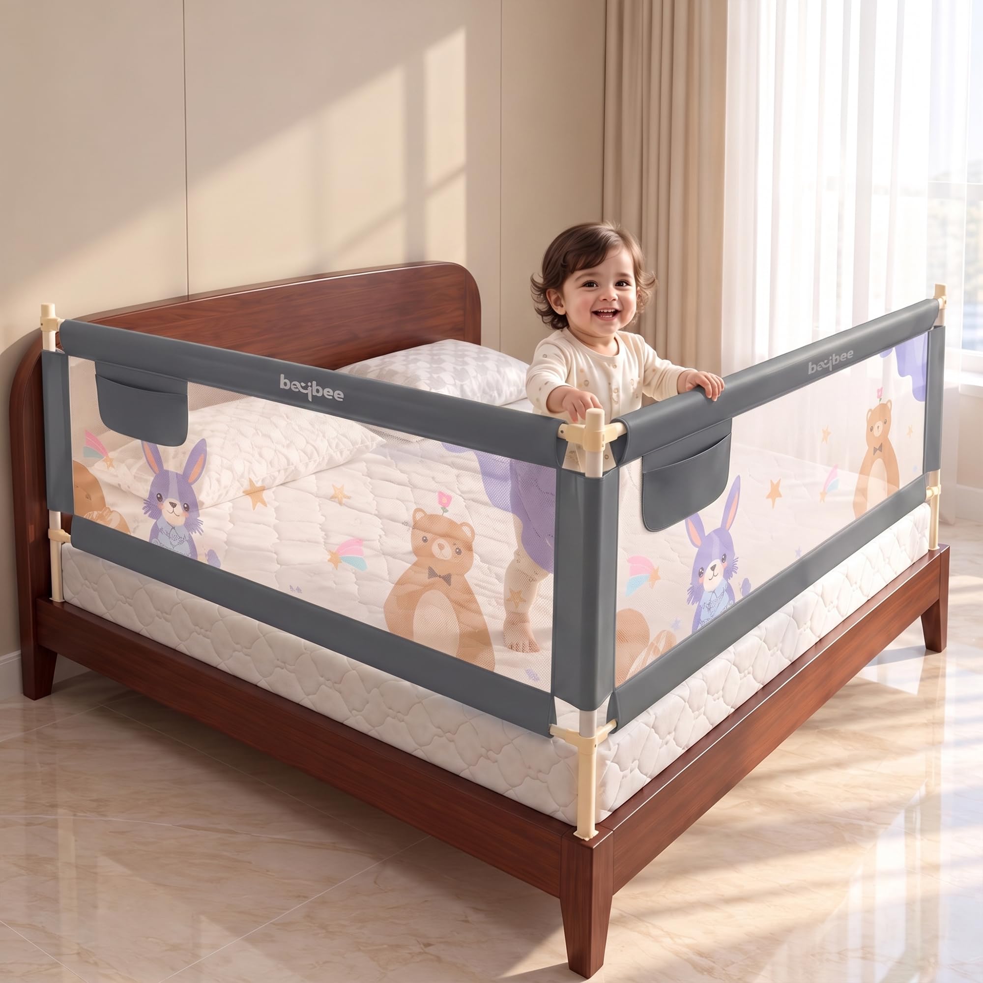 Baby Bed Rail Guard - Adjustable Safety Rail -23 Baby Bed Rail Guard - Adjustable Safety Rail -23