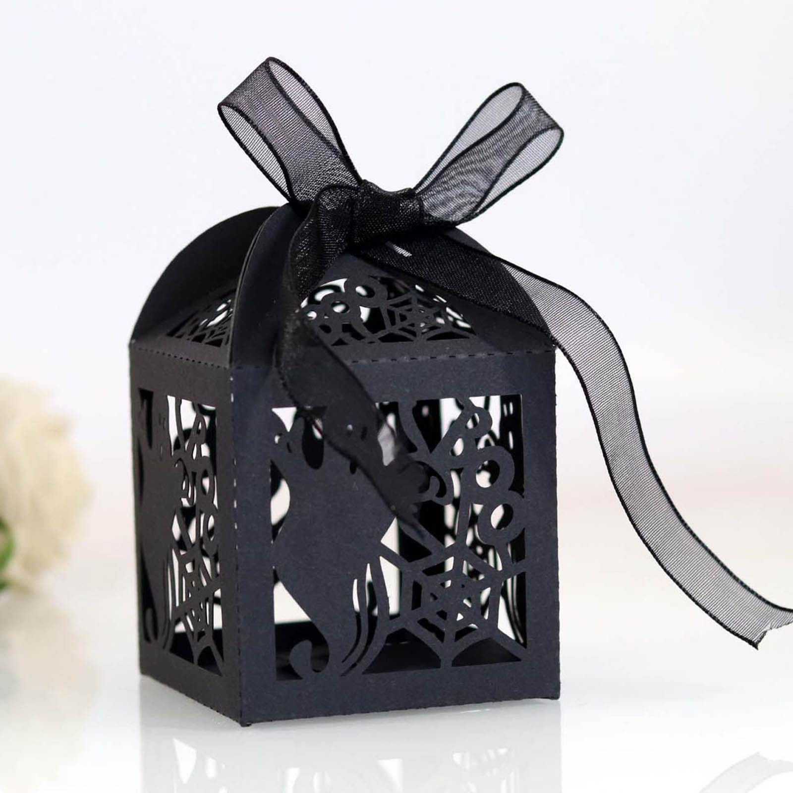 Covzoe 50 Scatole Regalo A Forma Di Casa Con Nastri - Per Caramelle, Biscotti, Bomboniere, Compleanno E Matrimonio