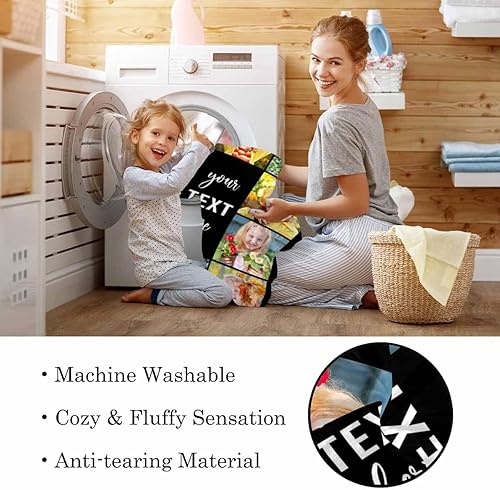 Miniatura 5 de Manta personalizada con texto fotográfico, manta personalizada para regalo, collage de 1 a 10 fotos, manta personalizada para hermana, amiga, madre,