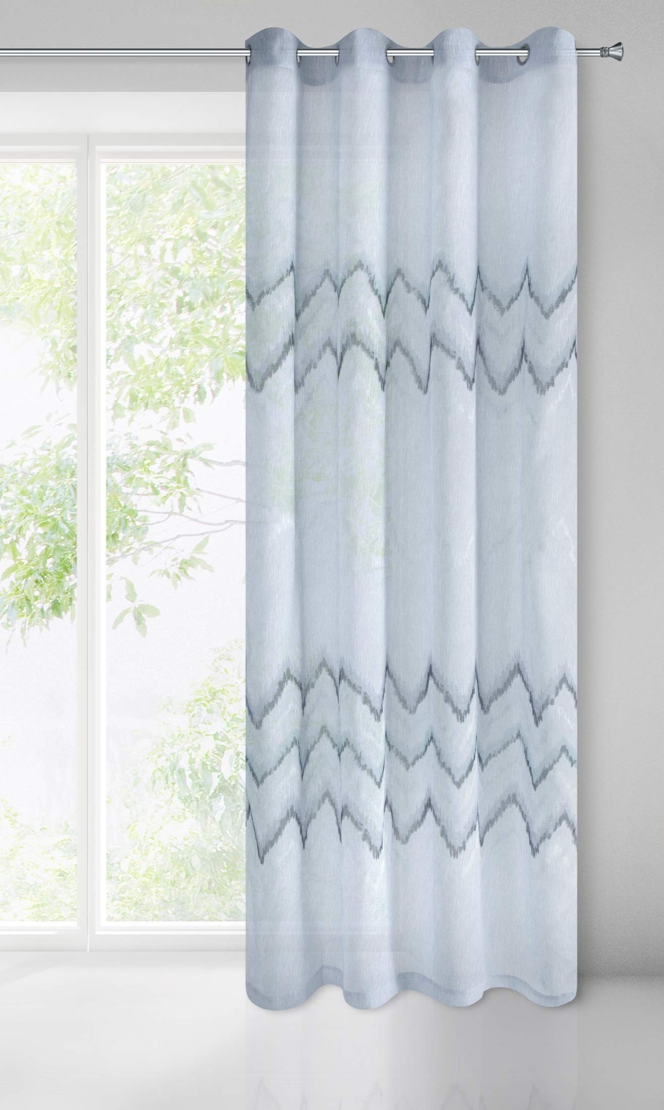 Eurofirany Tenda liscia strutturata con occhielli, elegante e glamour, per camera da letto, soggiorno, turchese, 135 x 250 cm