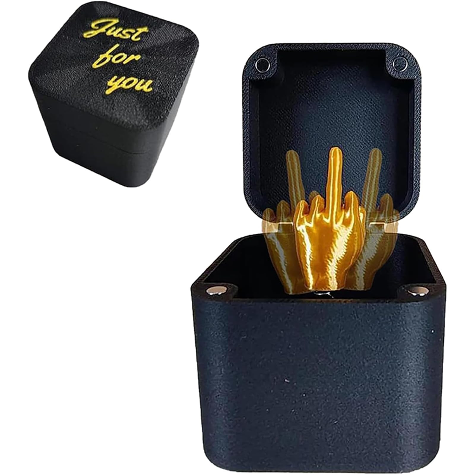 Qxiao Style 2 Middle Finger In A Box Spoof Prank Pop Up Middle Finger Gifts Surprise Gift Box For Adults Christmas Novelty Fun Prank Gift Novelty Fun Middle Finger Ring Box Gag For Home Office Desk Birthday Decor