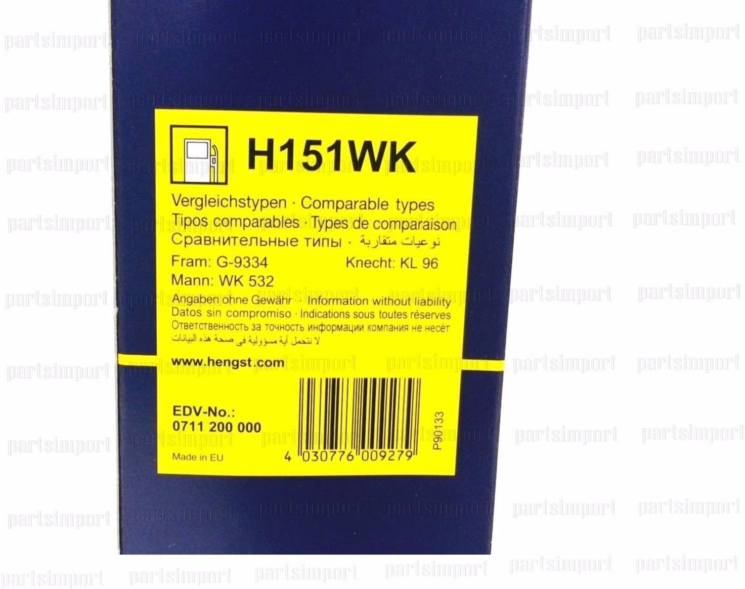 BMW E39 525i 530i 540i E38 740i E53 X5 Fuel Filter Hengst 13321709535 H151WK