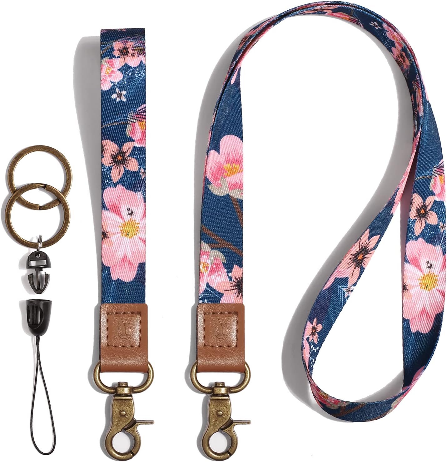 with ID Holder Key Chain Wrist Strap Badge Mobile Phones Wallets Car Key Lanyards Durable Premium Quality Wristlet Strap Neck Cool Lanyard (2 Pack)