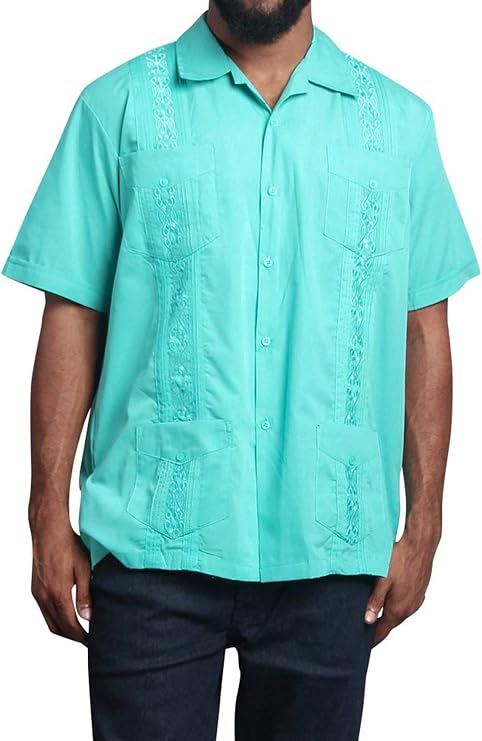 G-Style USA Men's Short Sleeve Cuban Guayabera Shirt