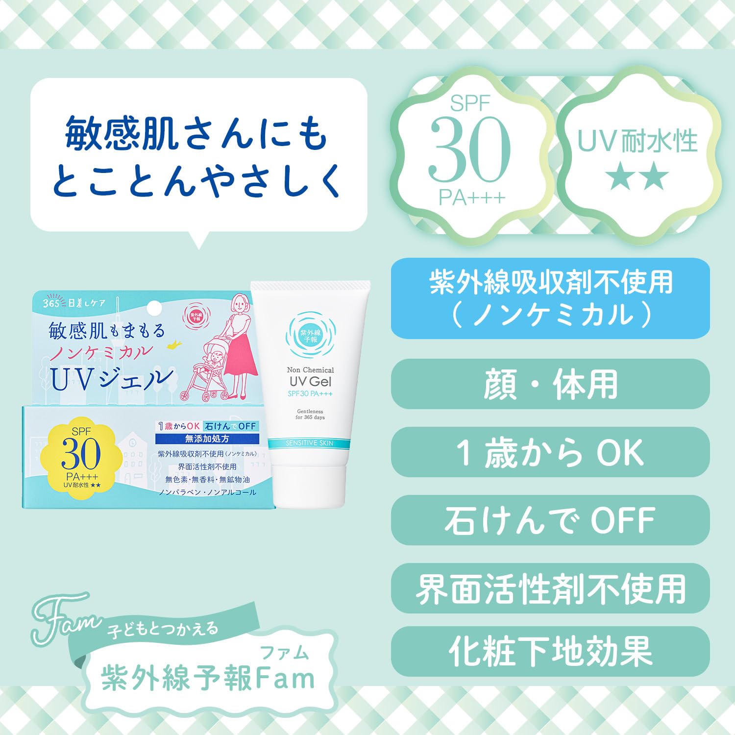 Amazon.co.jp: 紫外線予報 ノンケミカルUVジェルFF SPF30 PA+++ UV耐水