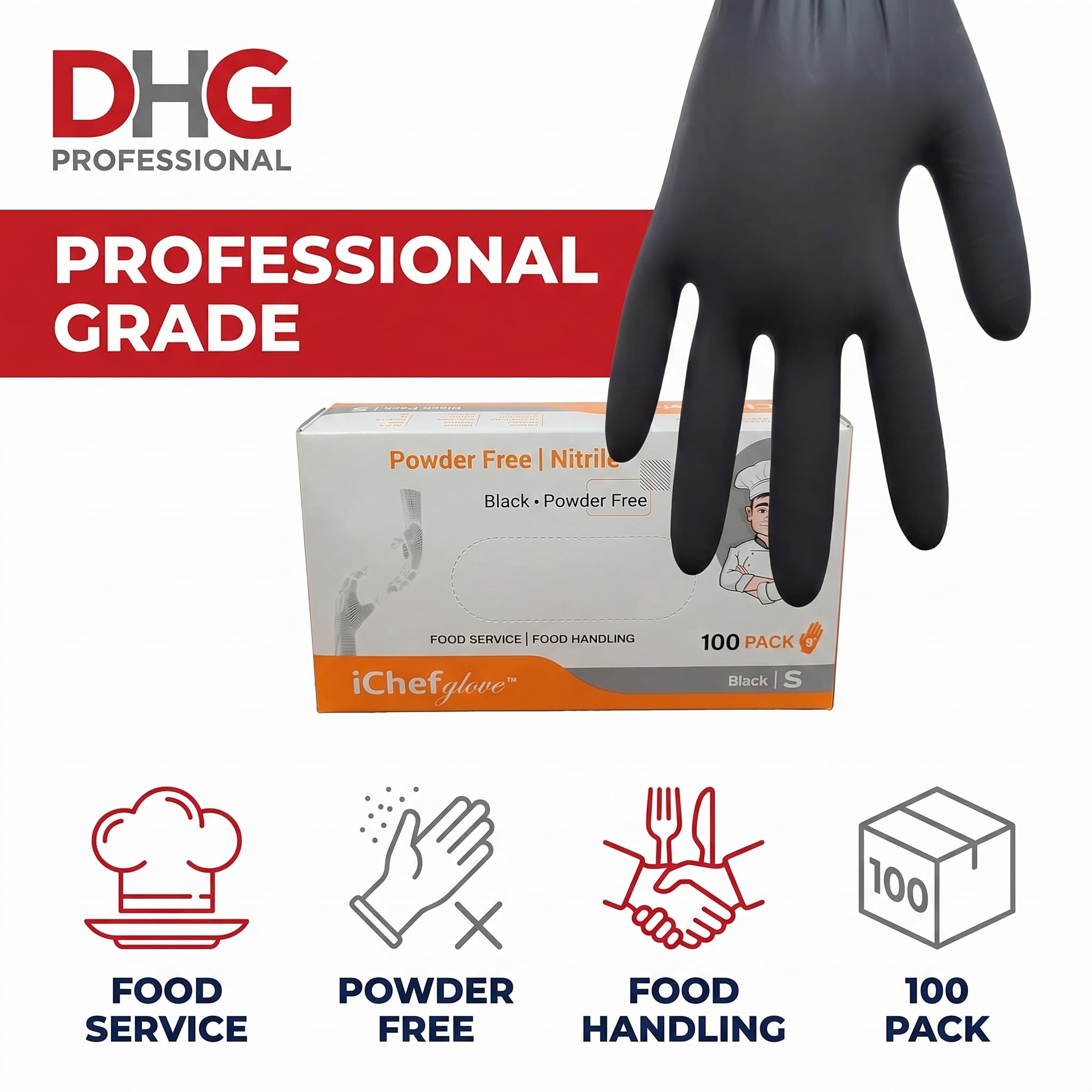 Servicio de Alimentos Manejo de Alimentos Guantes de Nitrilo Negro Sin Polvo