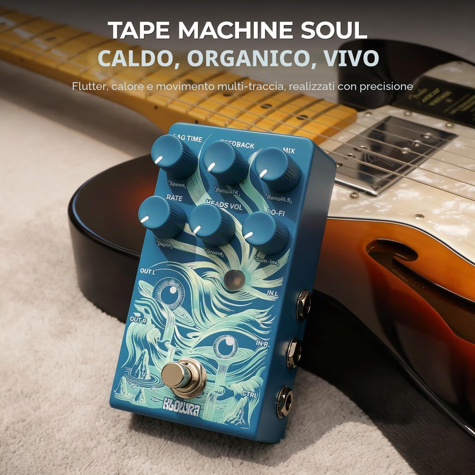 Rilum Multi-Head Delay Effetti Pedale