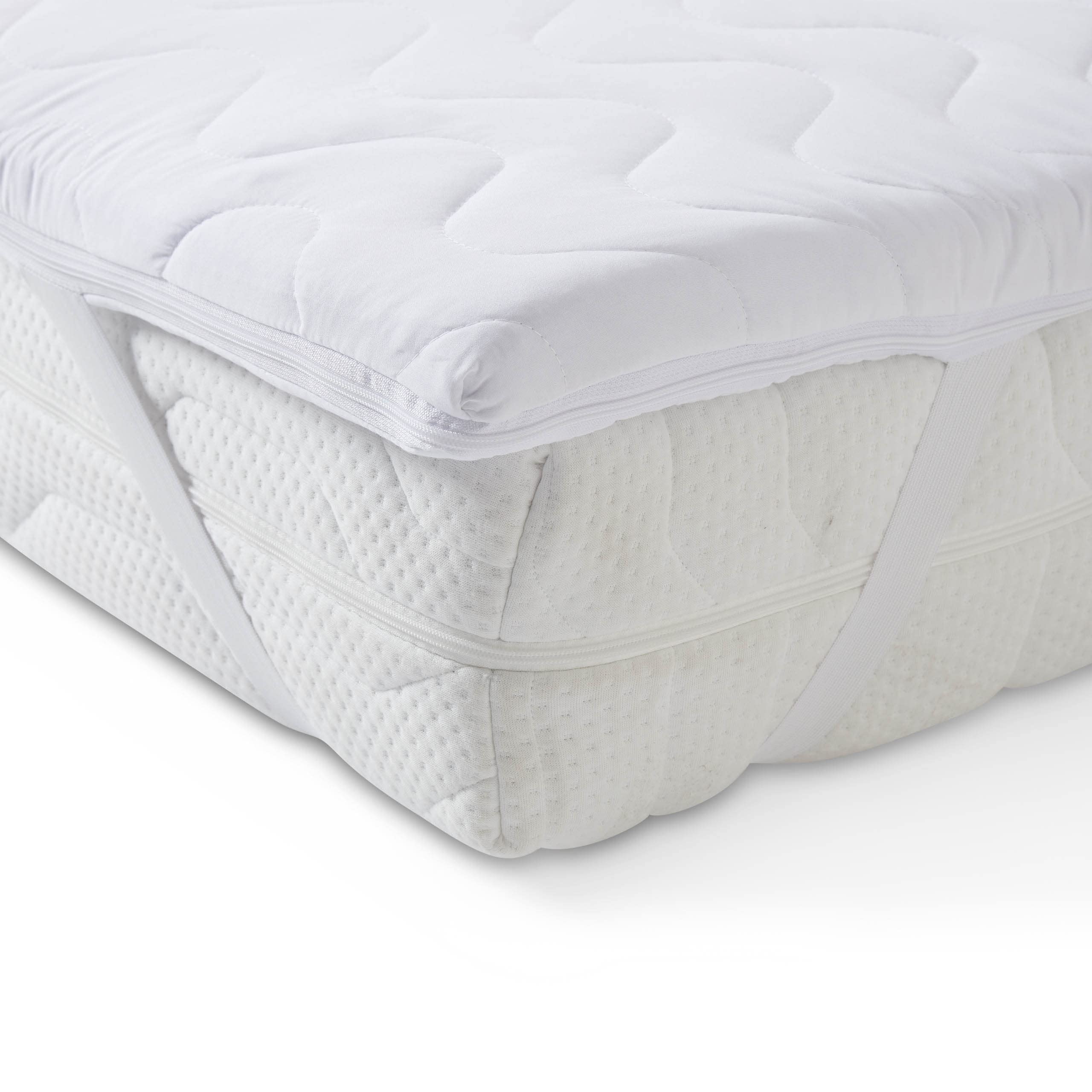 7dreams® Matratzentopper ca. 90 x 200 x 4,5cm, Made in Europe mit Wellensteppung | ÖKO-TEX Zertifiziert, geeignet für Allergiker, Kern aus Komfortschaum | Extra dick wattiert für hohen Schlafkomfort