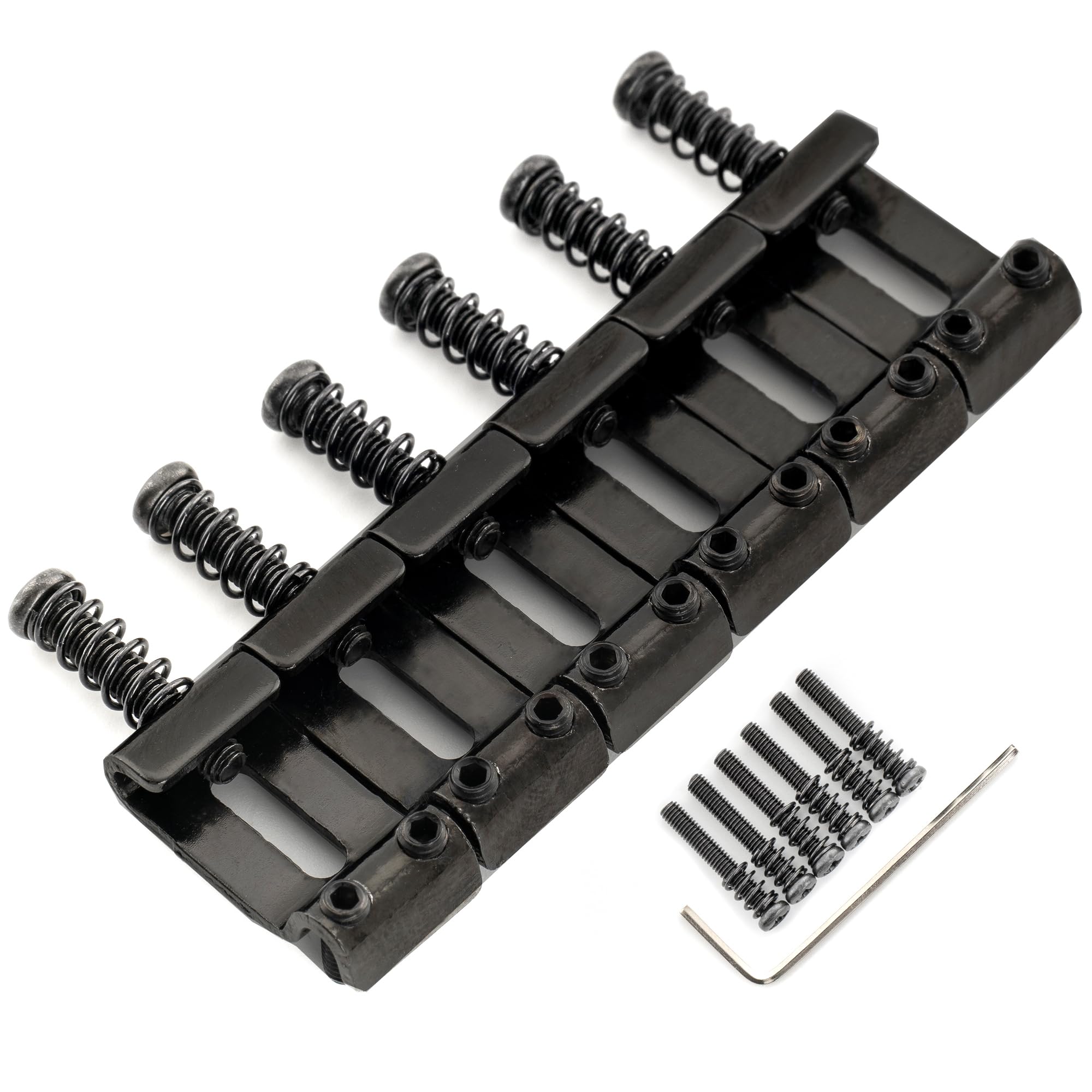 Musiclily Ultra 10.8mm Hardened Steel Vintage Style Saddles for Strat Style Electric Guitar Bridge Black (Set of 6) - Image 3