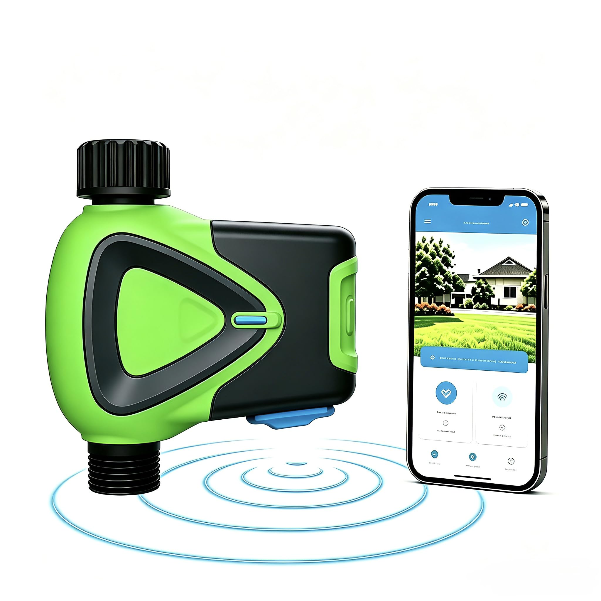 Regolatore di irrigazione per tubo da giardino, timer dell'acqua controllato da app, con ritardo della pioggia, irrigazione automatica e manuale, sistema di irrigazione esterno impermeabile, nero con