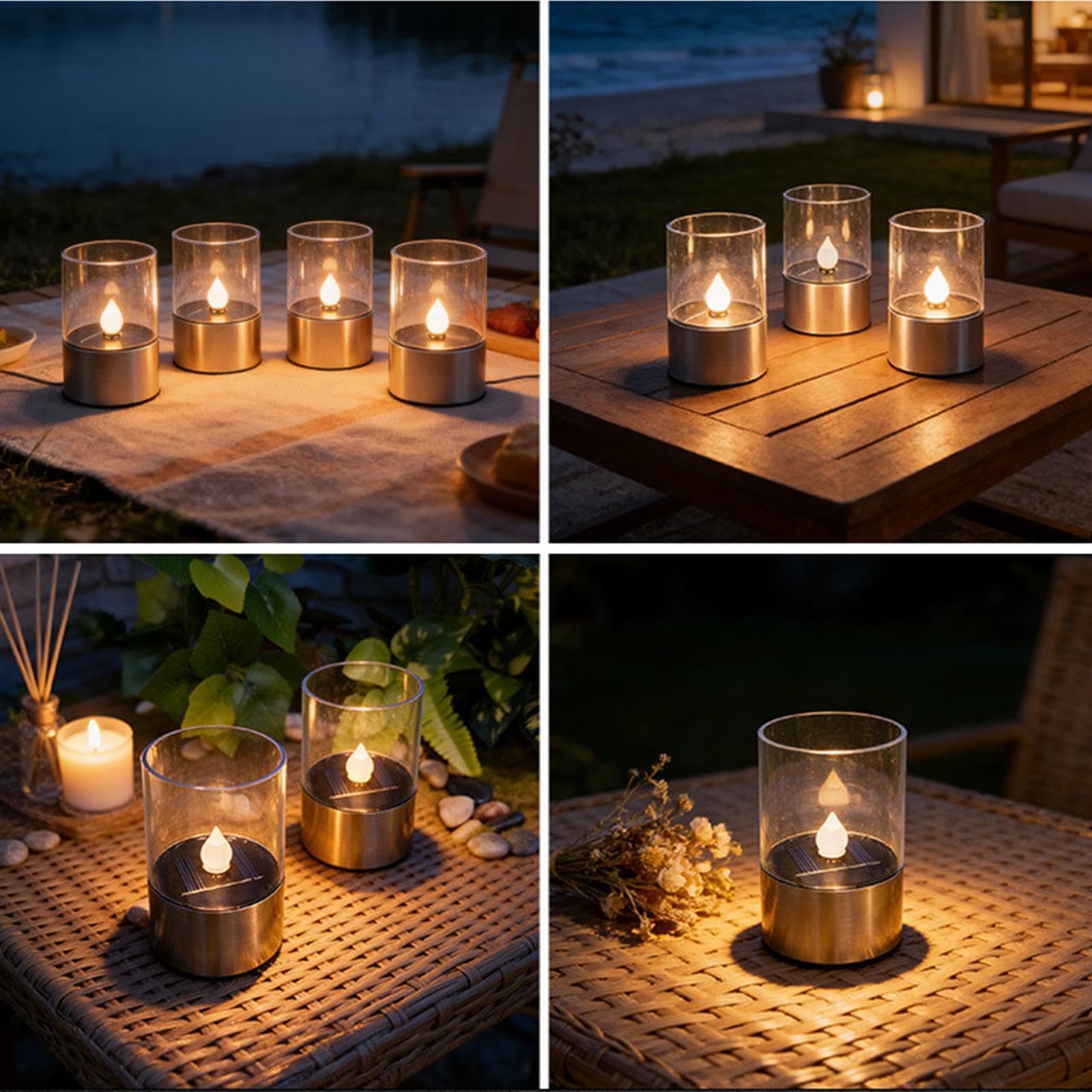 Lumini solari ricaricabili impermeabili a energia solare, per finestre, esterni, giardino, cortile, tavolo, campeggio, casa, feste, matrimoni