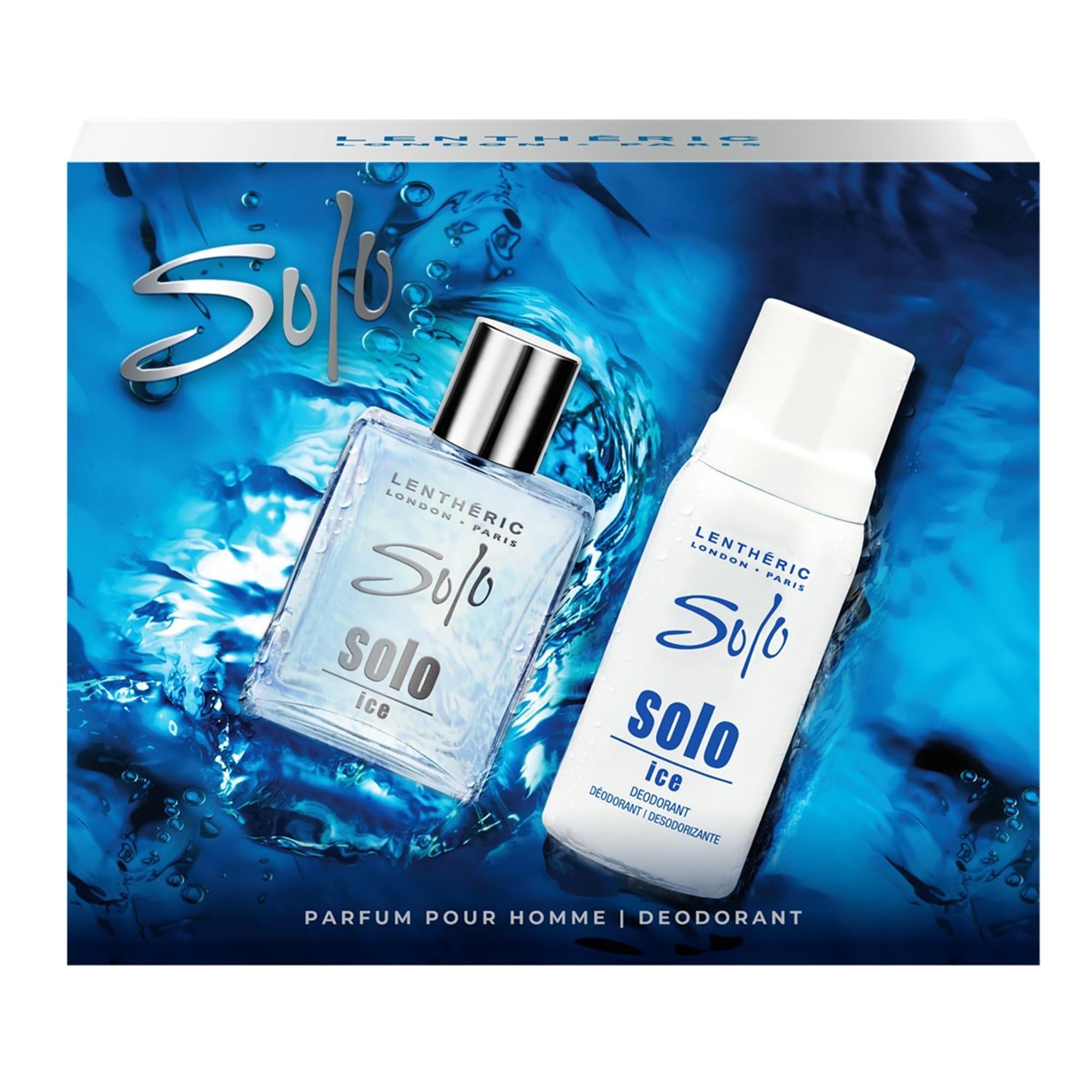 Solo Lentheric Ice Parfum Pour Homme 50ml & Deodorant 150ml