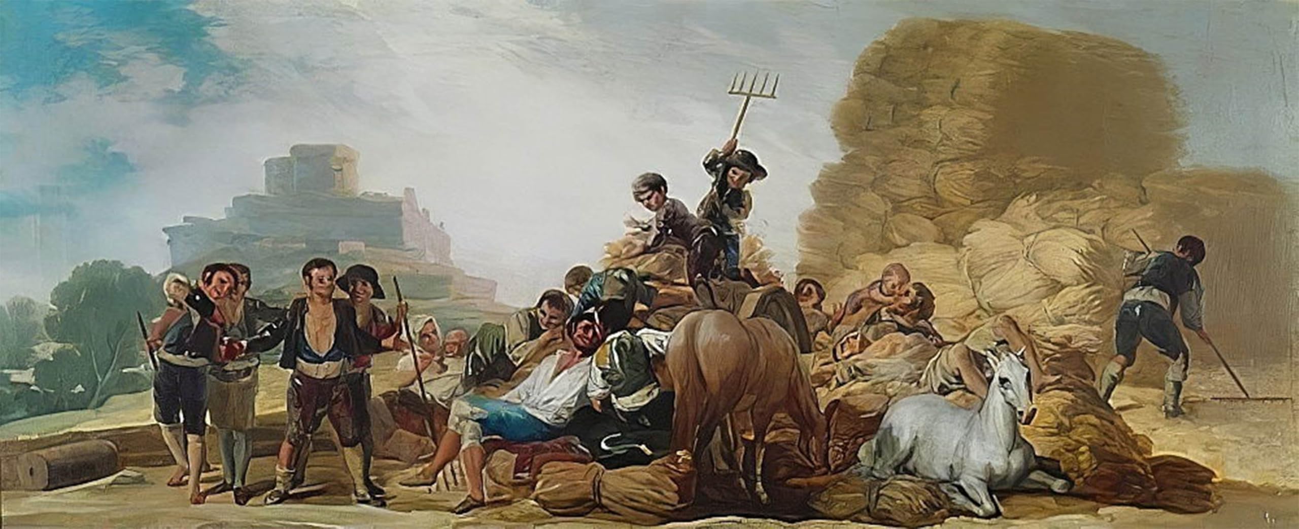SERENDIPITP Retro Picture Poster Wall Art Pictures Painting the Barn Floor or the Summer by Francisco De Goya Wall Art Canvas Print for Wall Decor 60x90cm