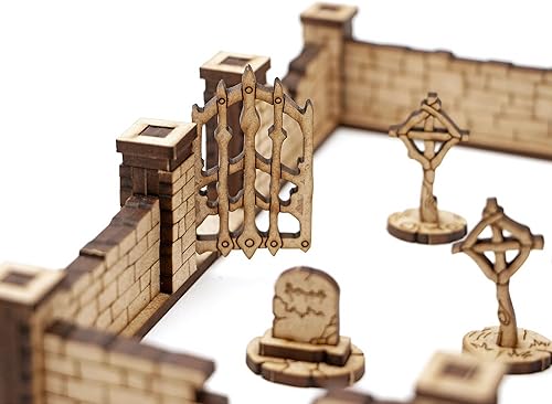 Miniatura 4 de TowerRex Cementerio edificios de terreno D&D, accesorios DND para Calabozos y Dragones, Pathfinder, Warhammer, rejilla de mapa de batalla de mesa,