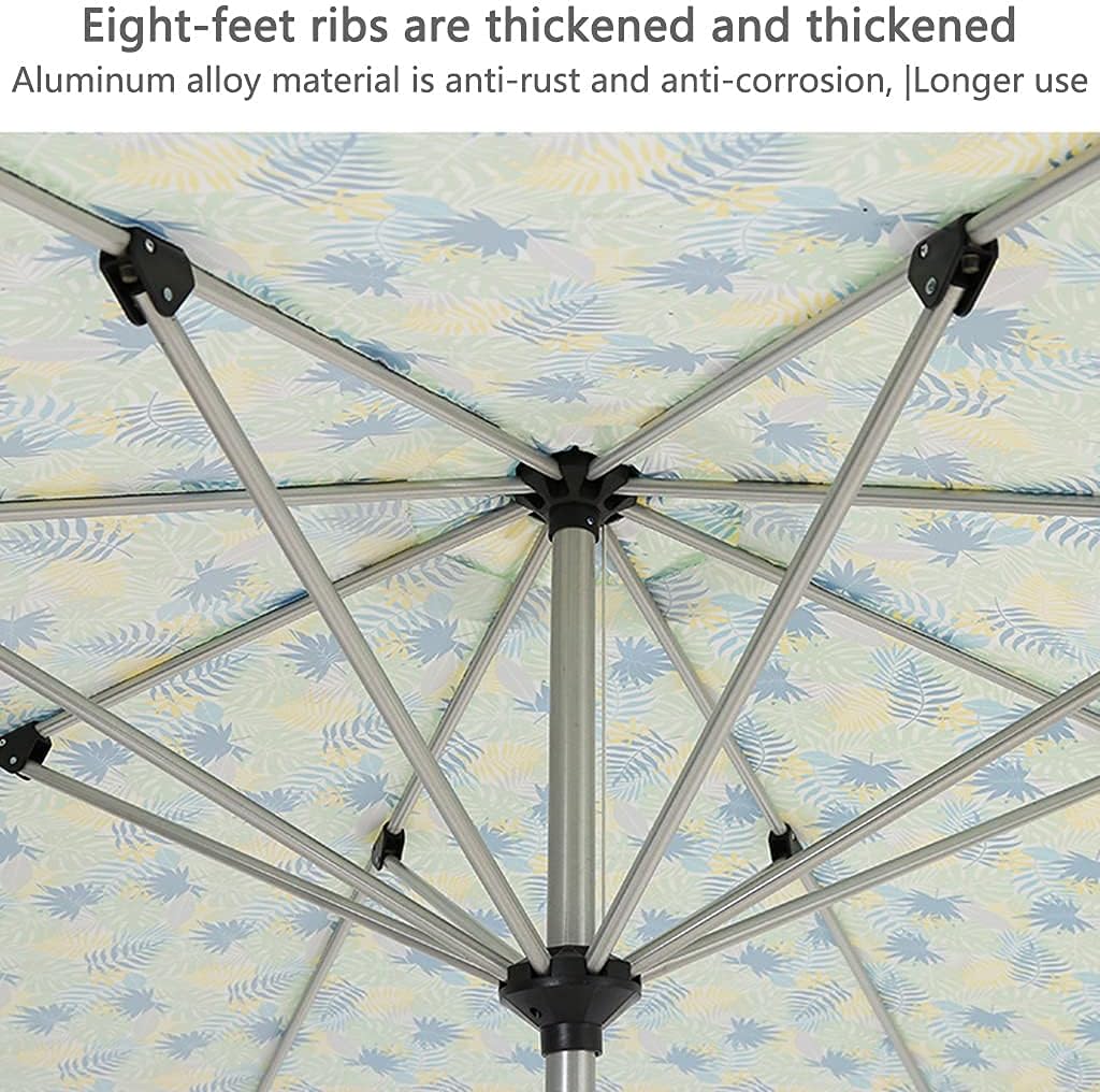 Garden Parasol Umbrella, 270cm Printed Umbrella with Crank Sun Protection Parasol Patio Umbrella, Table Parasol Umbrella for Patio Beach Pool Umbrellas