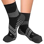 TechWare Pro Plantar Fasciitis Sock - Therapy Grade Targeted Cushion Compression Socks Women & Men. Ankle Brace Foot Sleeves with Arch Support for Achilles Tendonitis & Heel Pain Relief. Blk/Gry M