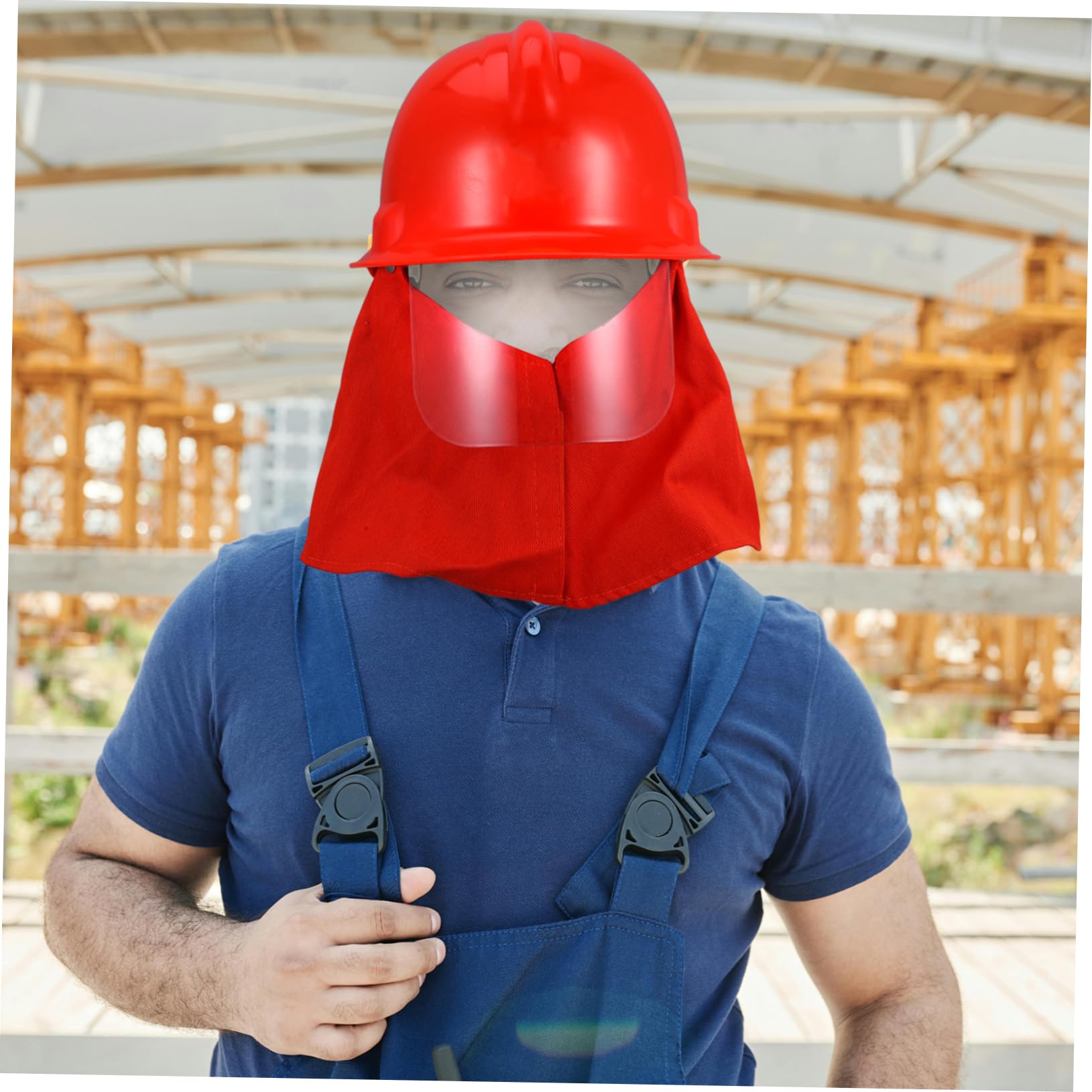 Casco Antincendio Rosso in Abs, Elmetto Integrale per Vigili | Spegnimento e Situazioni D’emergenza, Pratico e Comodo, Struttura in Abs Stampato