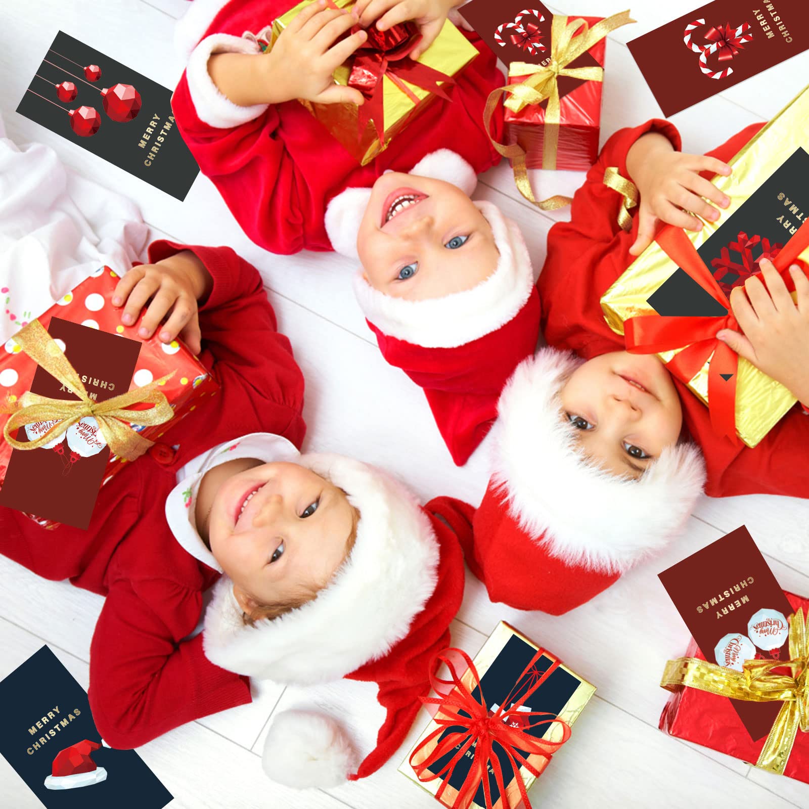 Lot de 96 cartes de Noël avec enveloppes, cartes de Noël amusantes pour offrir de l'argent liquide, cartes de Noël amusantes