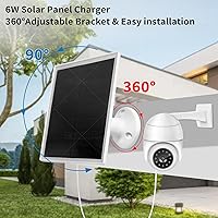 Vista 3 de Cargador de panel solar de 6 W, panel solar con micro USB y puerto USB-C para cámara de batería recargable DC 5 V para exteriores, IP66 resistente