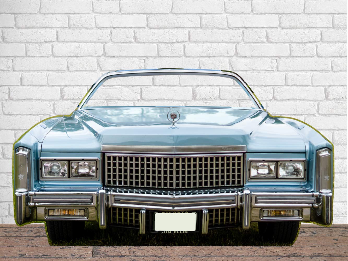 Oedim Photocall Personalizado para Bodas en Cartón Cadillac Azul 250x137cm | Photocall Económico y Original | Photocall Troquelado