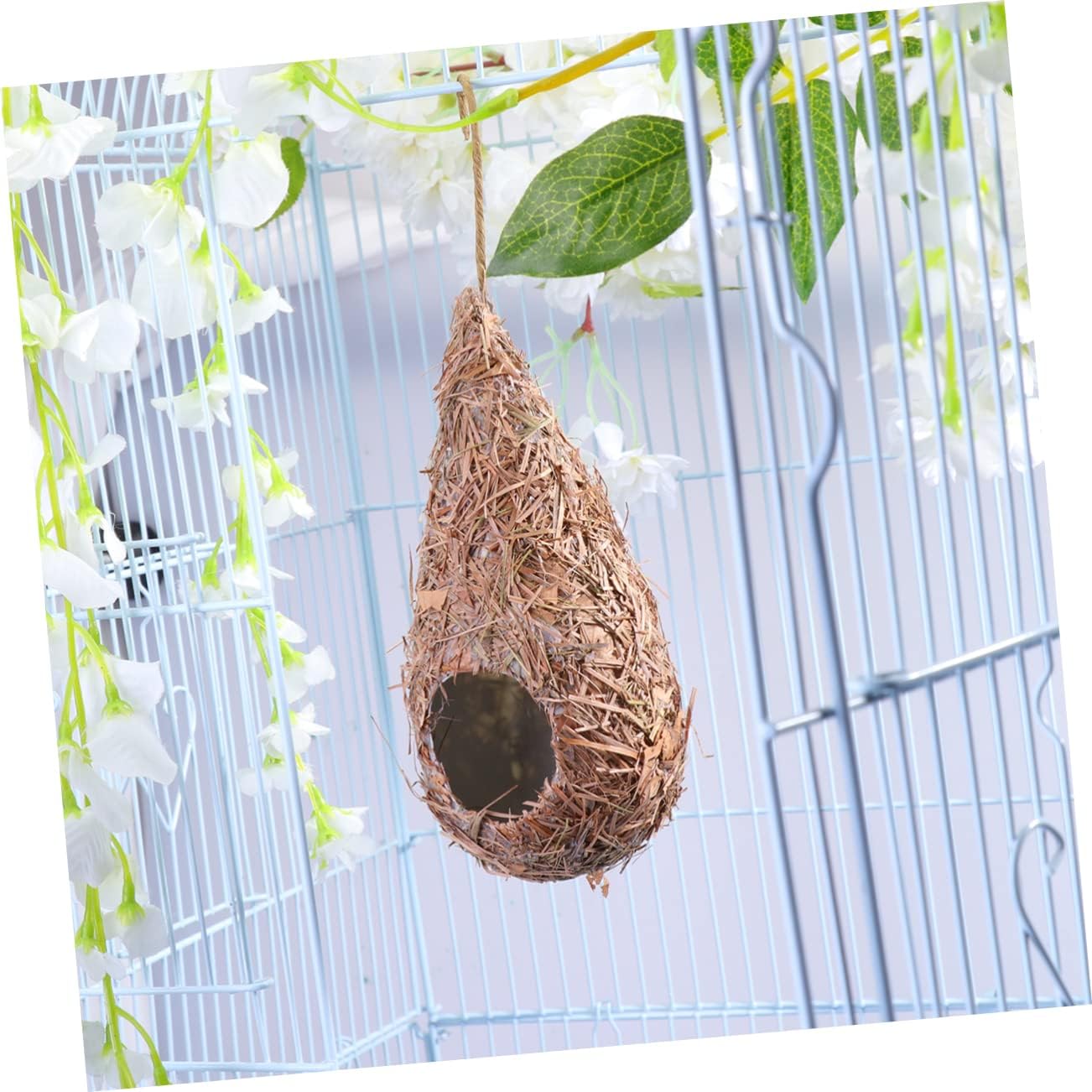 Sosoport 2pcs Hummingbird Houses for Outside Hanging Natural Grass Hanging Bird Hut for Garden Window Outdoor Home Decoration