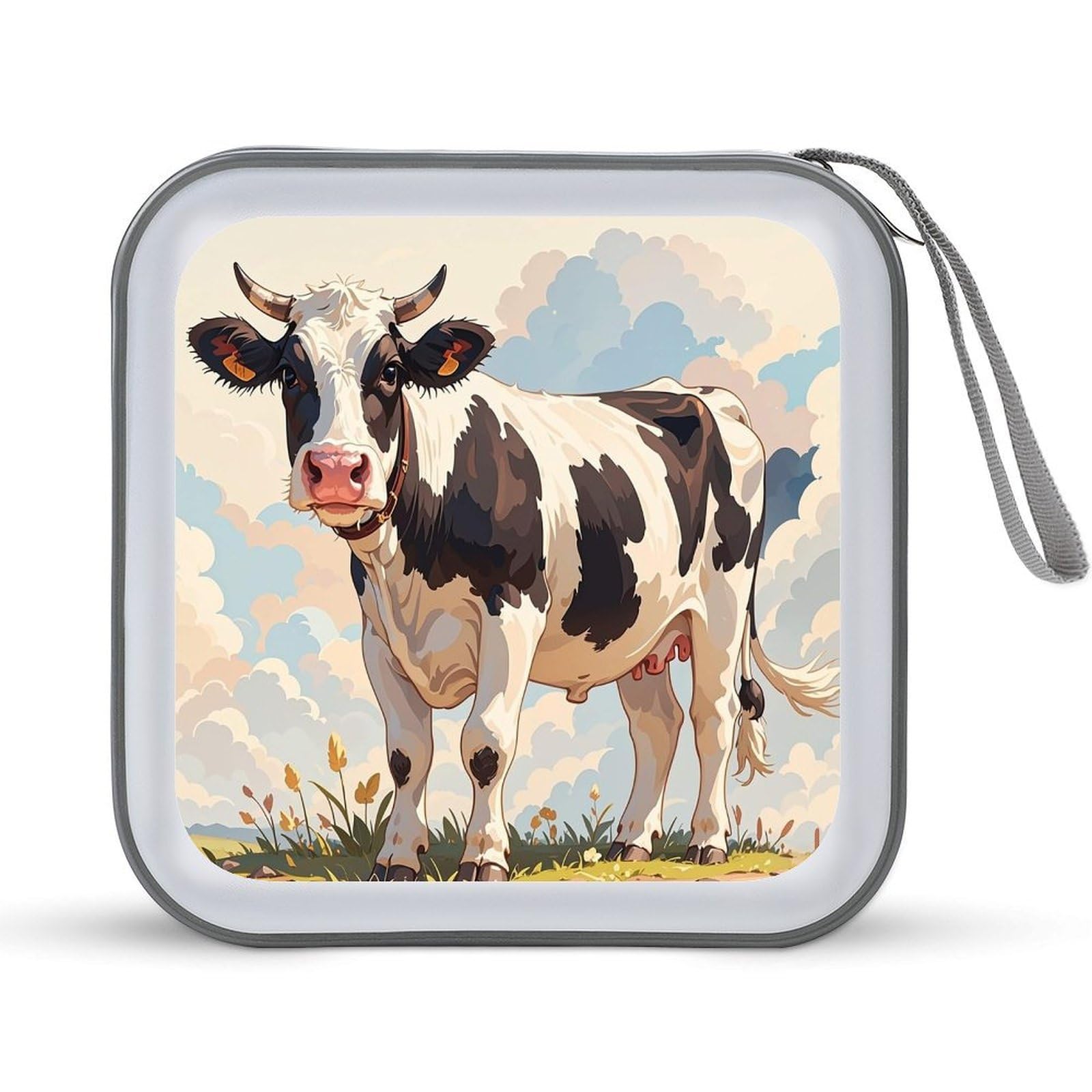 Estuche para CD de vaca con capacidad de 40 discos para coche y hogar