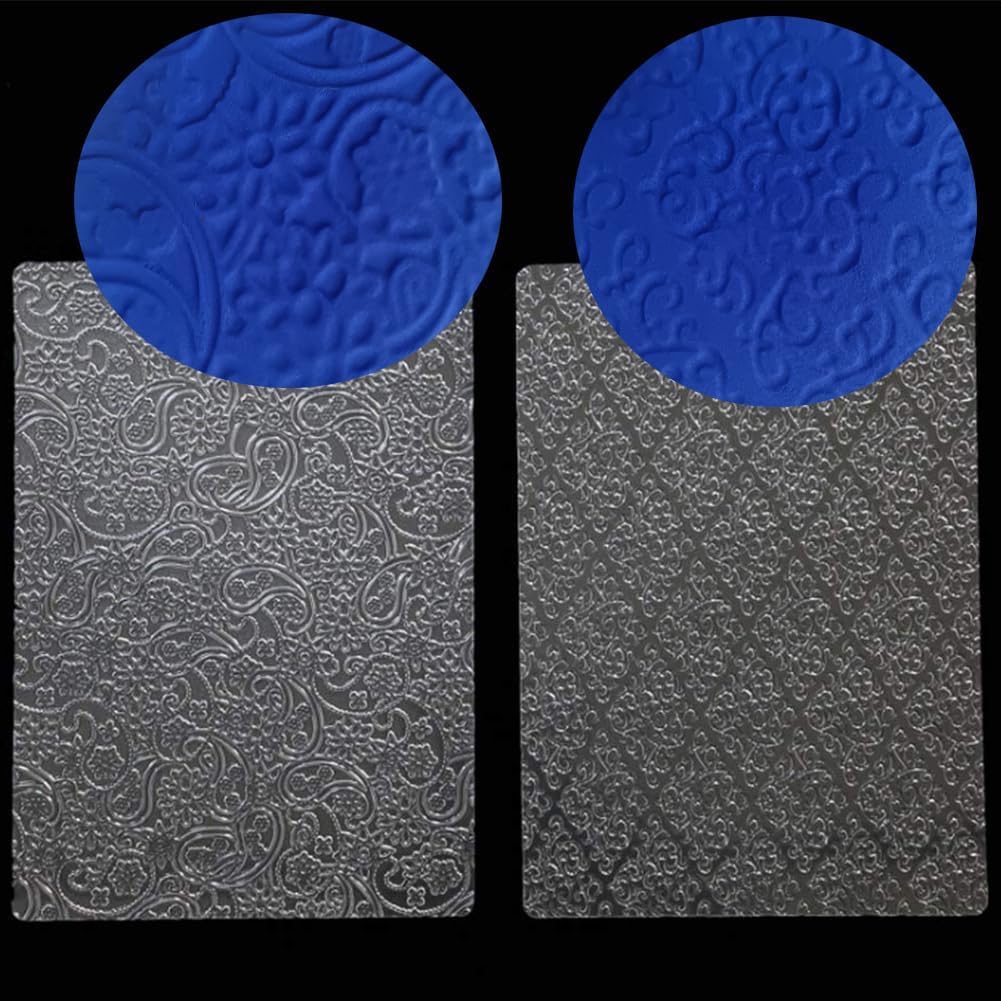6PCS Texture Mat Stencil Molds Biscuit Cake Mold Floral Texture Fondant Transparent Printing Mould Baking Cake Decoration
