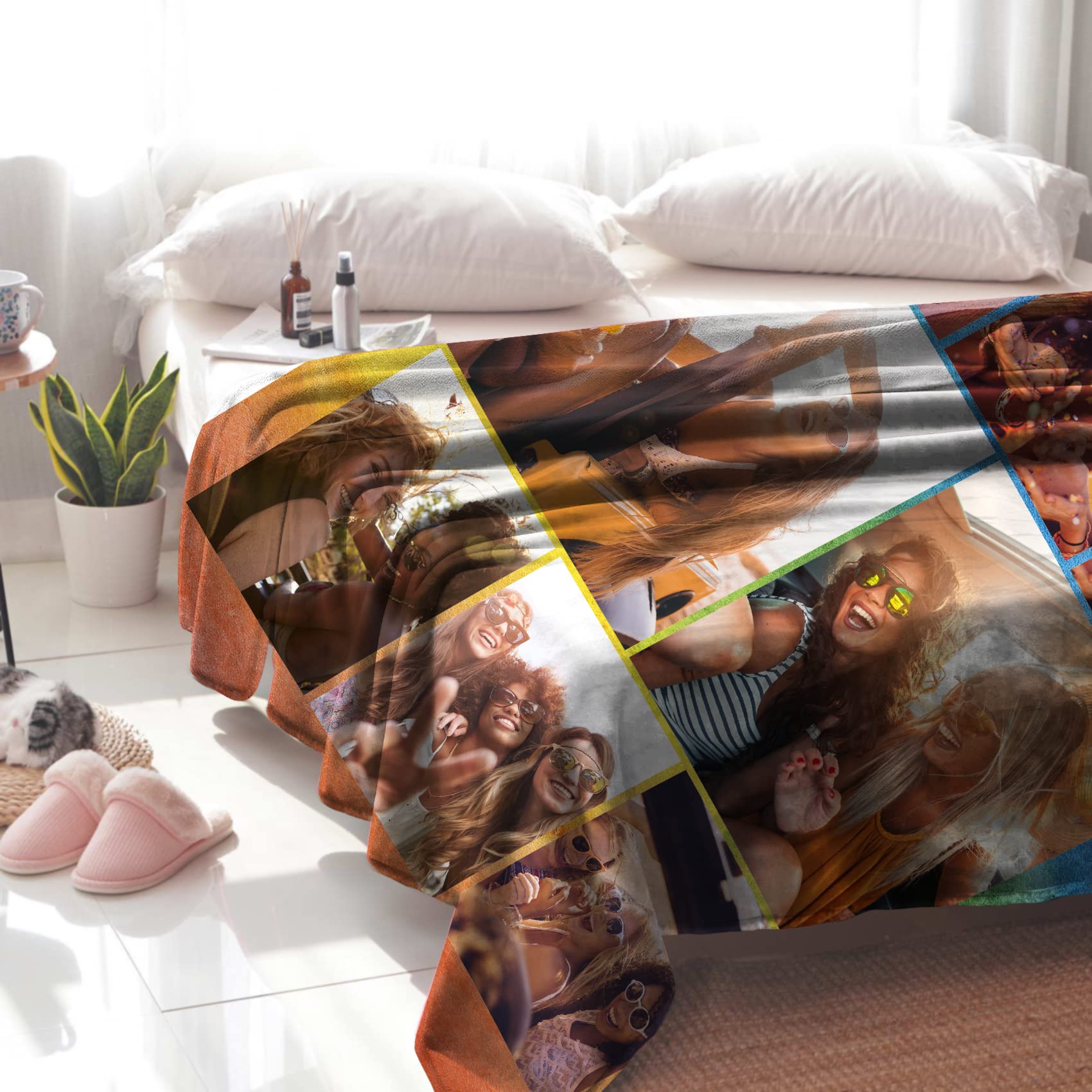 À mon Amour-Plaid Personnalisé avec 1 Photo et 2 Prénoms Couverture Personnalisable pour Couple | – FR