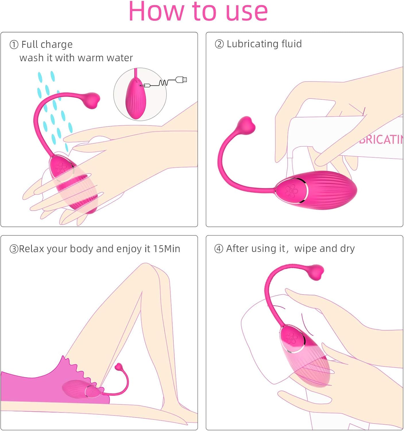 X-pidany Kegel Balls Exercise Product for Women Bladder Control Pelvic Floor Tightening,10 Massage Modes for Beginners & Advanced,Waterproof Silicone, Pink: Health & Personal Care