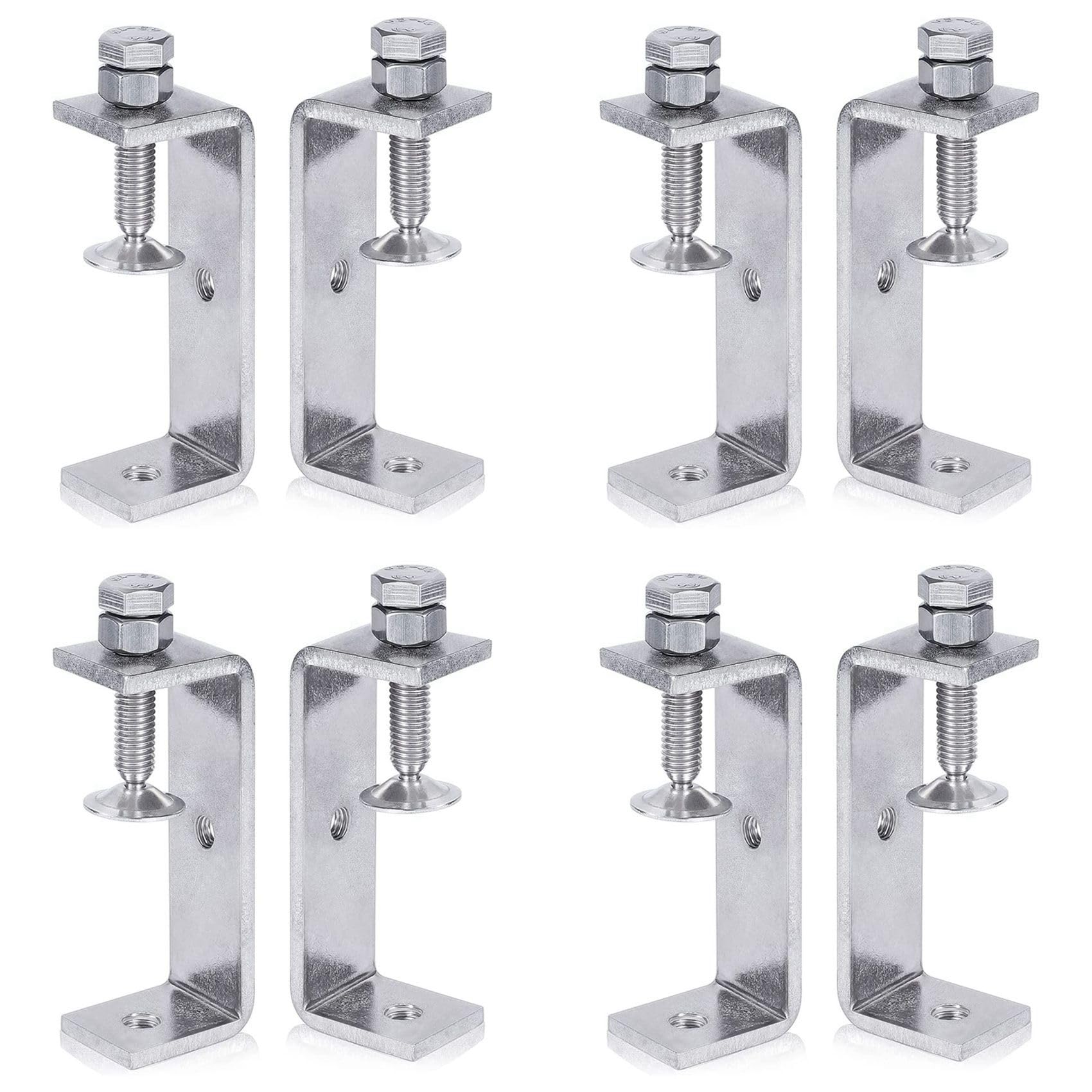 Jnchdghwa Silver Metal Clamp Heavy Duty Clamp C Clamp Woodworking Clamp With Wide Jaw Openings (65Mm), 8Pcs