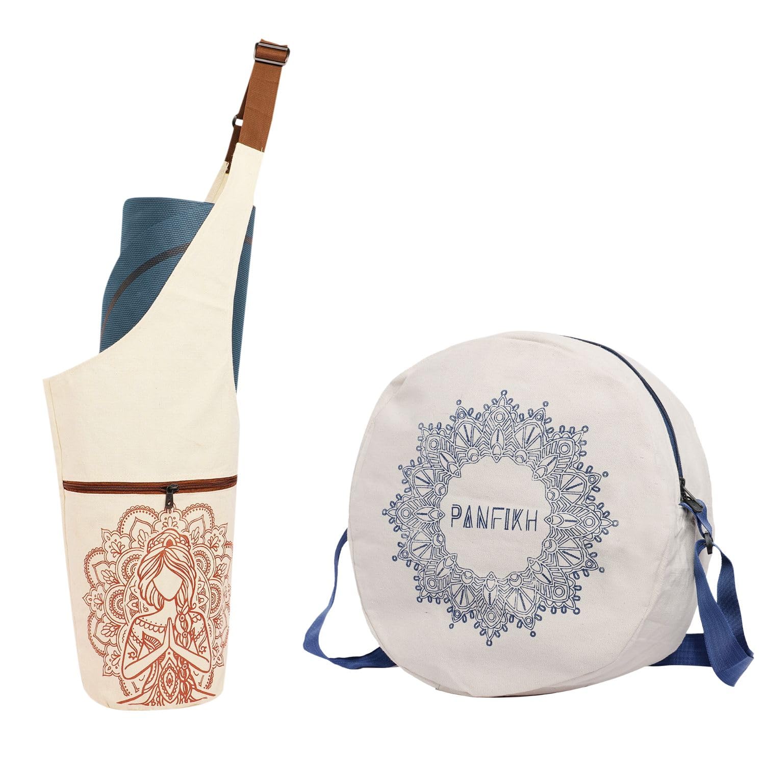 PANFIKH Yoga Wheel Carrying Case with Yoga Mat Cover Bag I Yoga Porps Accessories Bag I Natural Cotton Cover for Yoga Mat, Yoga Blocks and Yoga Wheel (Combo Pack) (B0CY8NPJVJ) Amazon Price History, Amazon Price Tracker