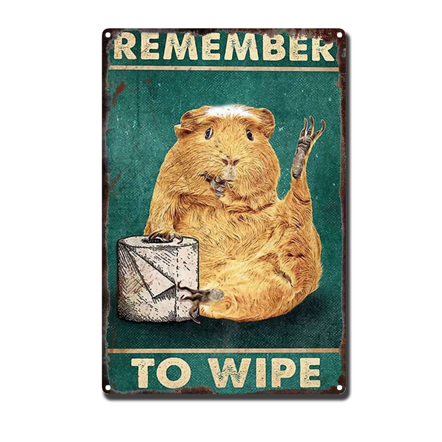 HYCLAM Metal Sign Remember to Wipe The Kitchen Sign Retro Funny Art Decorative Iron Picture 8x12inch-Tin Sign