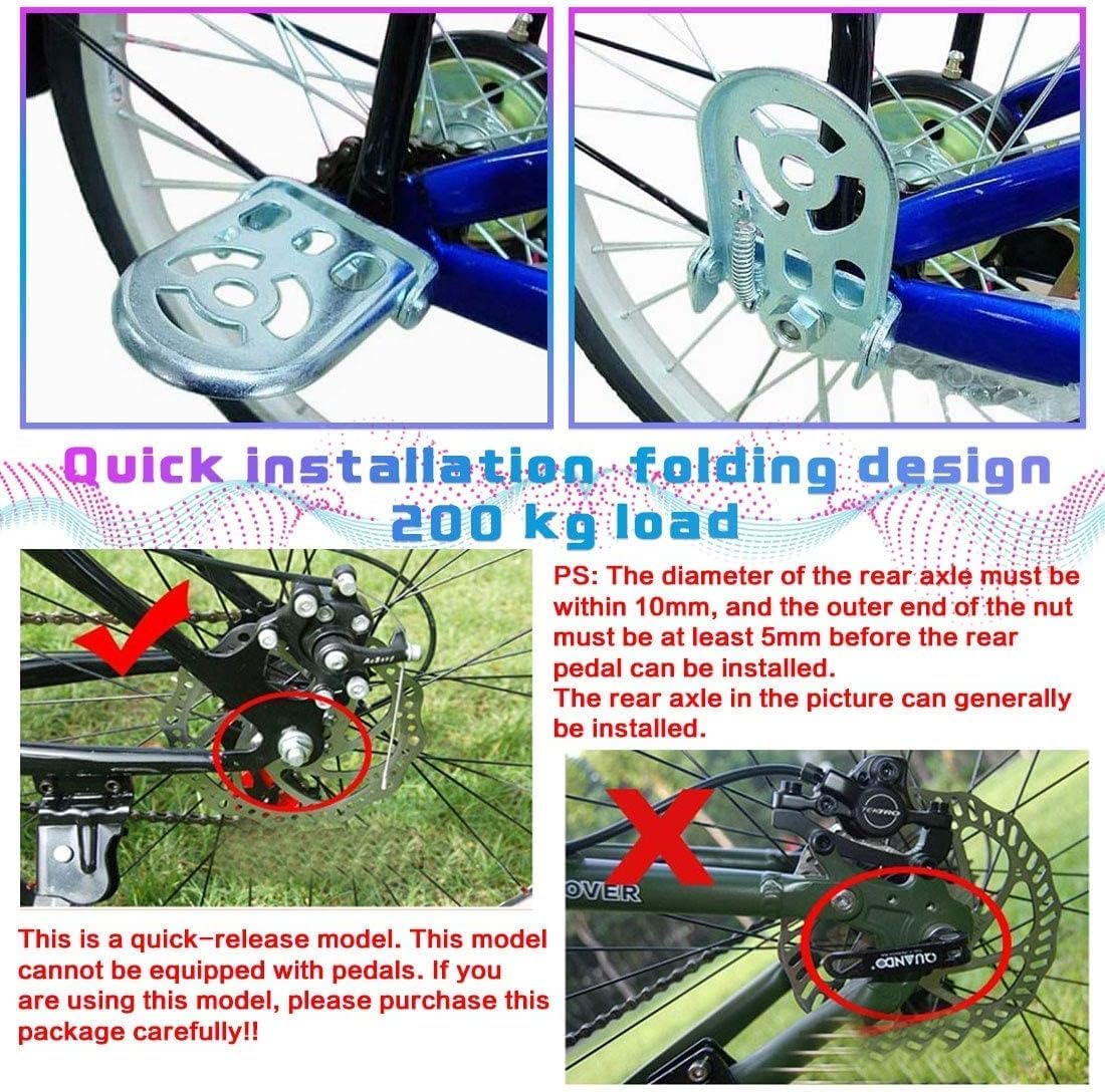 Fahrradrücksitz+Klappbare Fahrrad Fußstütze,Fahrrad-Rücksitzkissen,PU Leder Kinder Fahrrad Hinten Sitz Kissen,für Kinder,Freunde,Lederbezug,für Befestigung am Gepäckträger